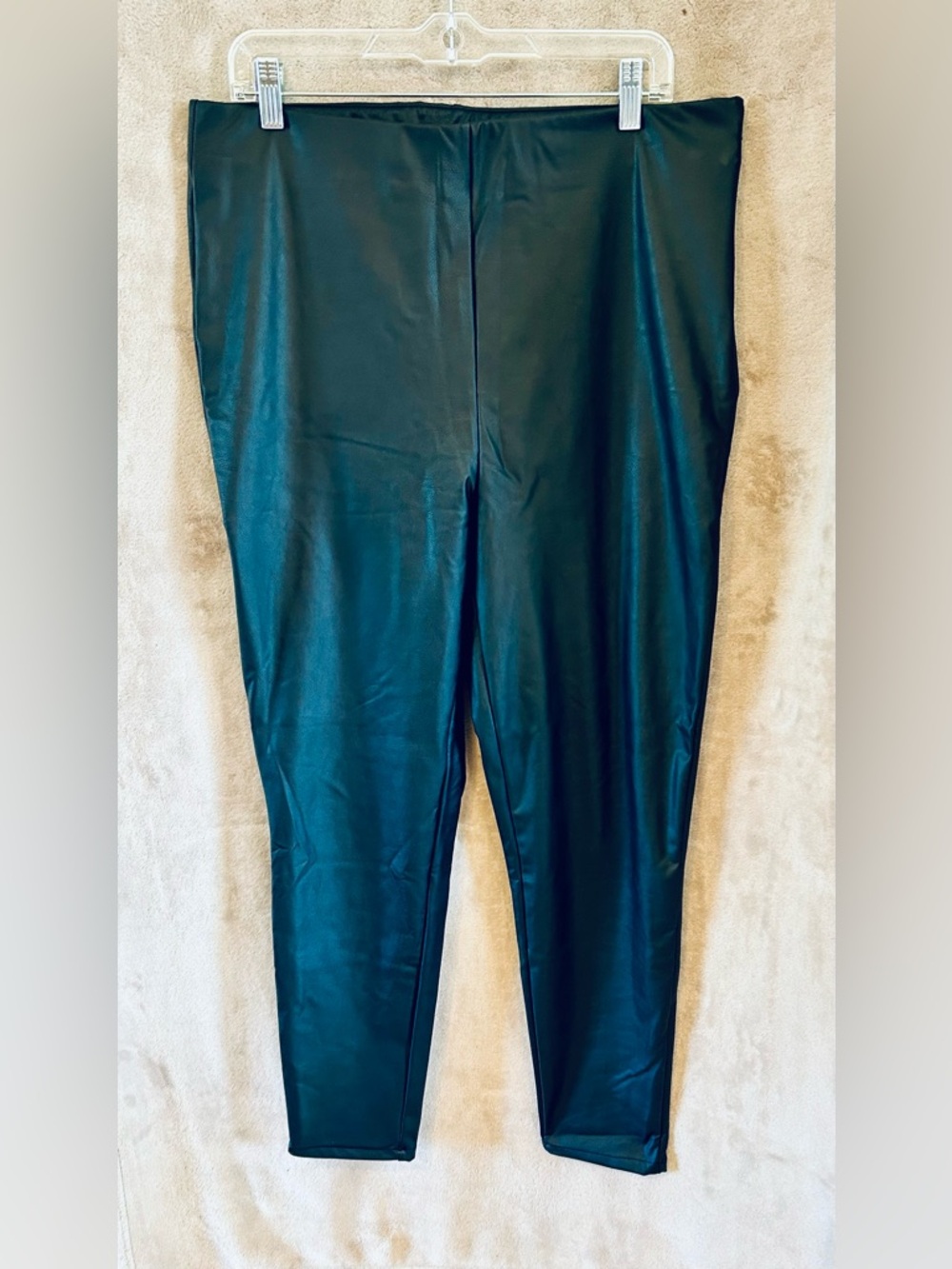JustFab Faux Leather Leggings XXL Black High Rise NWT